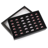 PVC 36 Slots Ring Box Tray Storage Case Earrings Jewelry Display Holder