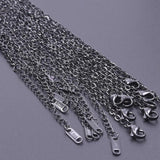 10pcs Stainless Steel Link Chain Necklace 45/60cm Men Women Choker Jewelry