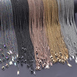 10pcs Stainless Steel Link Chain Necklace 45/60cm Men Women Choker Jewelry