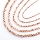 Stainless Steel Wheat Chain Long Necklace Men Jewelry Choker DIY