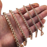 Stainless Steel Wheat Chain Long Necklace Men Jewelry Choker DIY