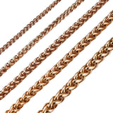 Stainless Steel Wheat Chain Long Necklace Men Jewelry Choker DIY