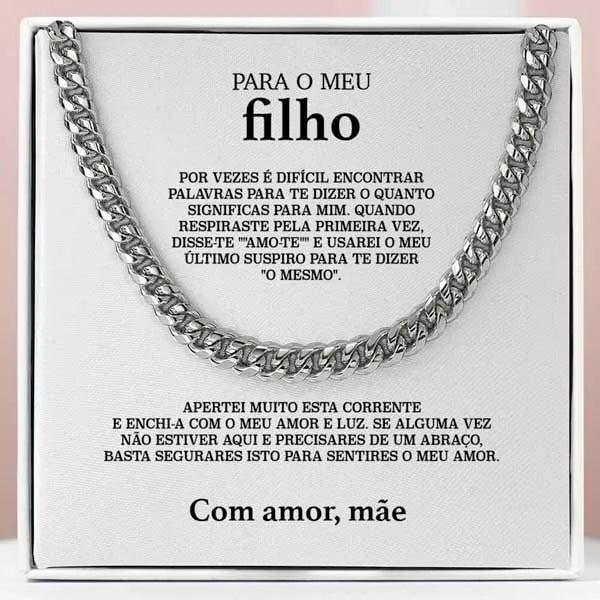 To My Son Gift From Mom Stainless Steel Cuban Chain Necklace