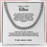 To My Son Gift From Mom Stainless Steel Cuban Chain Necklace