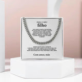 To My Son Gift From Mom Stainless Steel Cuban Chain Necklace