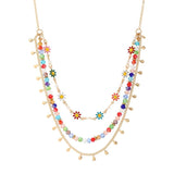 Boho Flower Tassel Chain Necklace for Women Y2K Jewelry