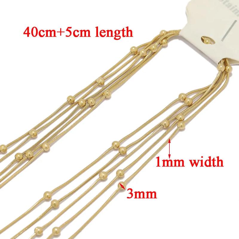 5pcs 40+5cm Snake Chains Necklaces Adjustable Sweater Chain Chokers