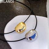 Bilandi Jewelry Cord Metal Pendant Necklace Hip Hop