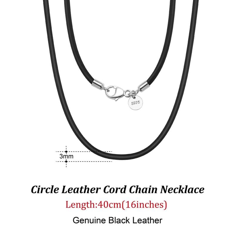 Italian 3mm Brown Leather Cord Chain Necklace 925 Sterling Silver Clasp SC62