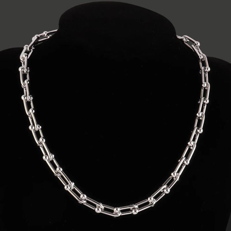 316L Stainless Steel Thick Clavicle Chain Choker Necklace for Women