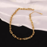 316L Stainless Steel Thick Clavicle Chain Choker Necklace for Women