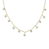 Silver Star Charm Choker Necklace - Women's Jewelry