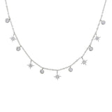 Silver Star Charm Choker Necklace - Women's Jewelry