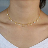 Silver Star Charm Choker Necklace - Women's Jewelry