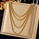 316L Stainless Steel Multilayer Necklace 4in1 Chains Jewelry Gift Party