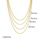 316L Stainless Steel Multilayer Necklace 4in1 Chains Jewelry Gift Party