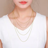 1.5mm Yellow 925 Silver Chain Necklace for Women Girls Kids