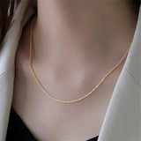 Silver Sparkling Clavicle Chain Choker Necklace Collar for Women