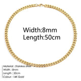 Cuban Link Chain Necklace Stainless Steel Women Choker Hip Hop Punk High Jewelry