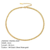 Cuban Link Chain Necklace Stainless Steel Women Choker Hip Hop Punk High Jewelry