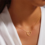 925 Silver Heart Collarbone Necklace 18k Ins Fine Jewelry
