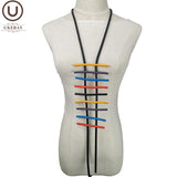 Gothic Pendant Necklace Geometric Sweater Chain Rubber Necklace