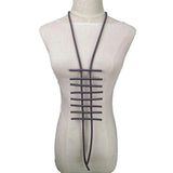 Gothic Pendant Necklace Geometric Sweater Chain Rubber Necklace