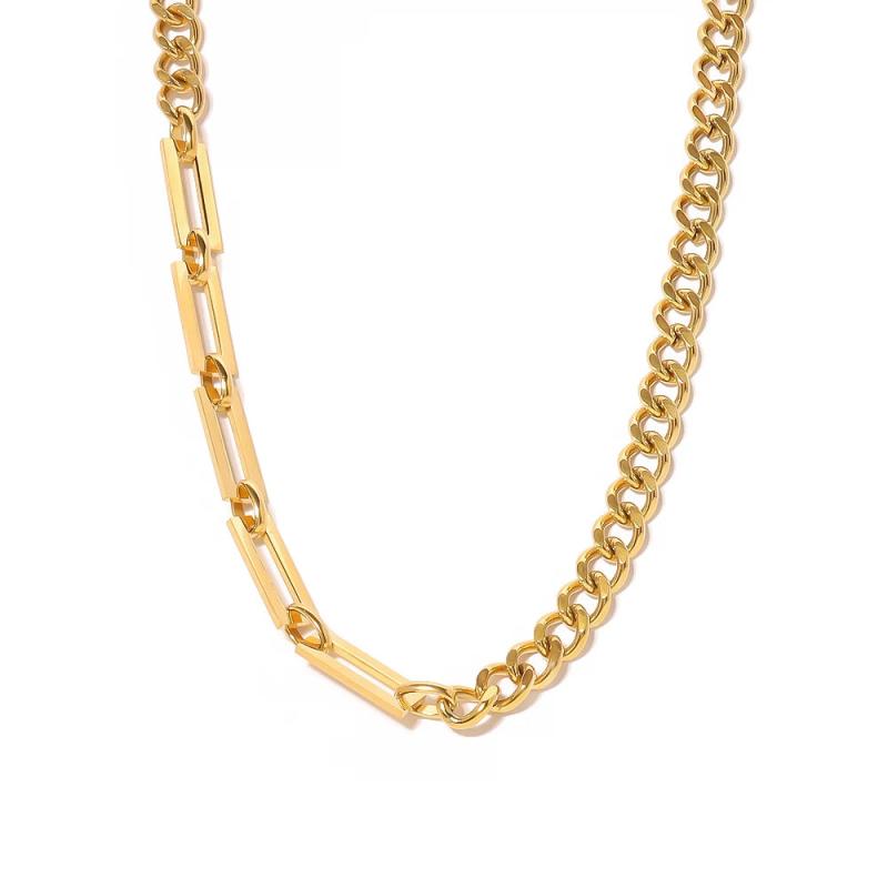Geometric Splice Stainless Steel Necklace Punk Choker
