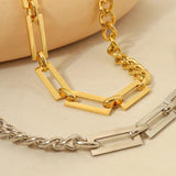 Geometric Splice Stainless Steel Necklace Punk Choker