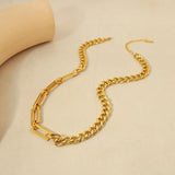 Geometric Splice Stainless Steel Necklace Punk Choker
