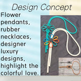 Gothic Flower Pendant Necklace Rubber Big Vintage Jewelry Gift