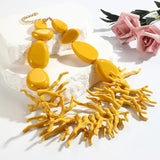 Beaded Chain Choker Necklace Colorful Bib Jewelry