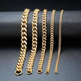 Stainless Steel Cuban Chain Necklace 3MM-7MM Wide