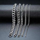 Stainless Steel Cuban Chain Necklace 3MM-7MM Wide