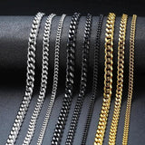 Stainless Steel Cuban Chain Necklace 3MM-7MM Wide
