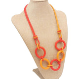 Round Pendant Necklaces Gothic Rubber Rope Party Bar Accessories Jewelry