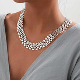 Vintage Row Chunky Thick Wide Choker Necklaces for Women