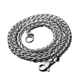 Stainless Steel Twist Braided Chain Necklace for Men, 3-8mm