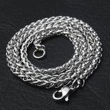 Stainless Steel Twist Braided Chain Necklace for Men, 3-8mm