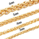 Stainless Steel Twist Braided Chain Necklace for Men, 3-8mm