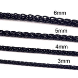 Stainless Steel Twist Braided Chain Necklace for Men, 3-8mm