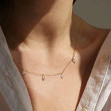 Minimalist Necklace with Cubic Zirconia Stone, Delicate Chain, Stainless Steel