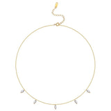 Minimalist Necklace with Cubic Zirconia Stone, Delicate Chain, Stainless Steel