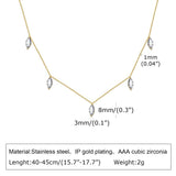 Minimalist Necklace with Cubic Zirconia Stone, Delicate Chain, Stainless Steel