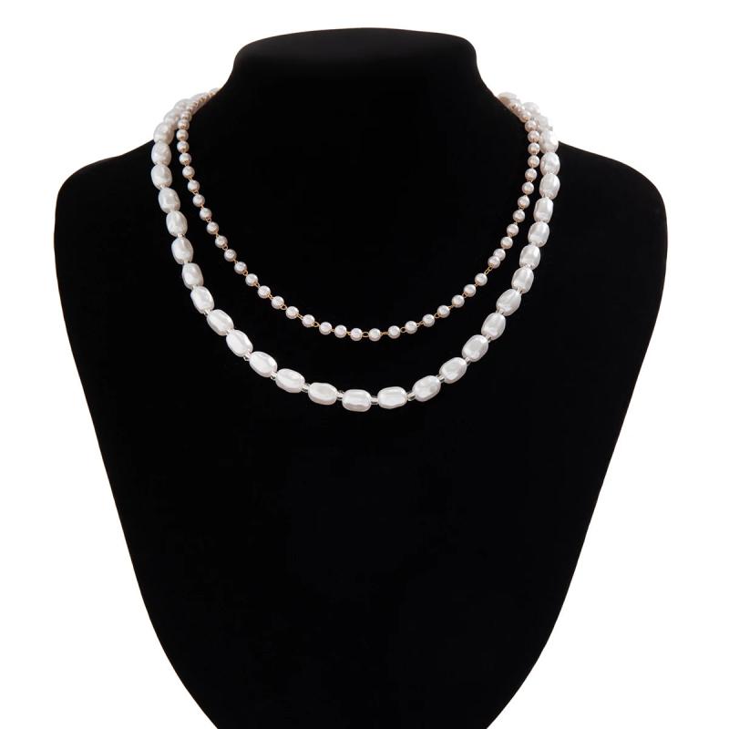 Punk Pearl Necklace Men Acrylic Beads Choker