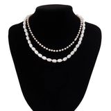 Punk Pearl Necklace Men Acrylic Beads Choker