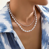 Punk Pearl Necklace Men Acrylic Beads Choker
