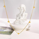 Heart Link Choker Chain Necklace for Women, Stainless Steel Jewelry