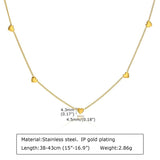 Heart Link Choker Chain Necklace for Women, Stainless Steel Jewelry