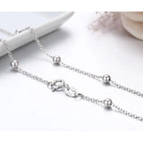 925 Sterling Silver Beads Cross Chain Choker Necklace Women Girls Kids Jewelry